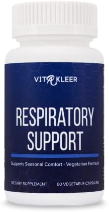 Vita Kleer Respiratory Support Supplements with Quercetin, Vitamin C, and Cordyceps | Support Healthy Lungs, Seasonal Comfort and Mucous Membranes | Promotes Clear Airways | Non-GMO | 60 Capsules