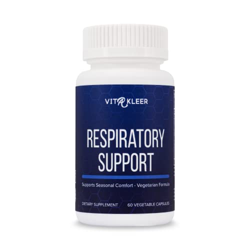 Vita Kleer Respiratory Support Supplements With Quercetin, Vitamin C, And Cordyceps | Support Healthy Lungs, Seasonal Comfort And Mucous Membranes | Promotes Clear Airways | Non-Gmo | 60 Capsules #TOP3