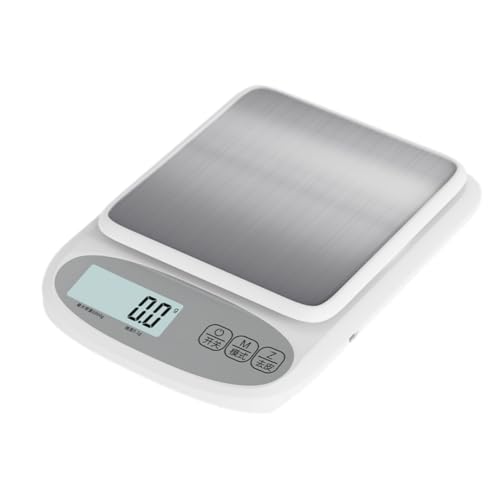 LPYROSE キッチンスケール 5kg 0.01g 高精度 デジタルはかり 温度計 付き 大画面LCD表示 防水 クッキングスケール 計量器 はかり コーヒースケール 料理 バッテリー内蔵 ホワイト (ホワイト充電アップグレード版)