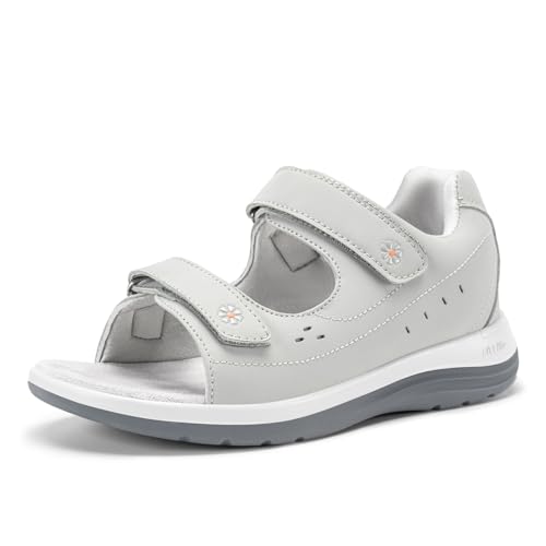 Image of FitVille Diabetic Sandals for Women Wide Width, Open Toe Orthopedic Wide Sandals for Women with Adjustable Straps and Arch Support for Bunions, Plantar Fasciitis, Swollen Feet