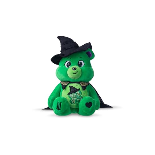 Basic Fun Care Bears x Wicked 22cm Plush Good Luck Bear as Elphaba Collectible Soft Toy from the Care Bears x Wicked Collaboration