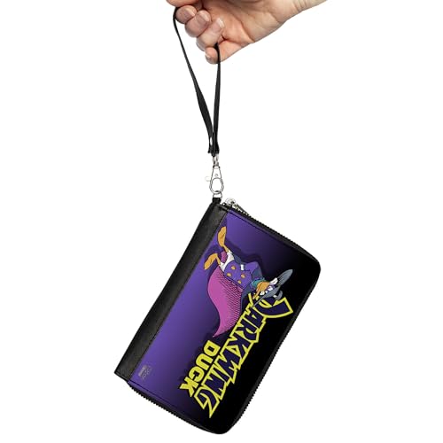 Buckle-Down Women's PU Zip Around Wallet Rectangle-Darkwing Duck, 7.5"x4.5"2