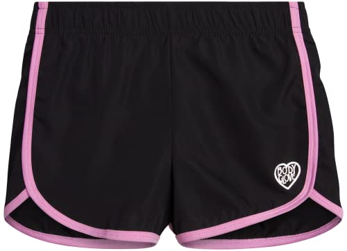 Body Glove Girls? Shorts ? 4 Pack Athletic Performance Dry Fit Dolphin Gym Shorts, Scrunchie (7-12), Size 7, Grey/Purple Heart/Black/Pink #TOP3