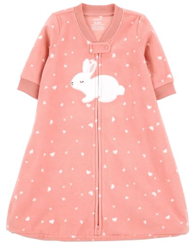 Carter's Roupa de dormir unissex de lã para bebês, Rosa/coelho, 9-12 Months