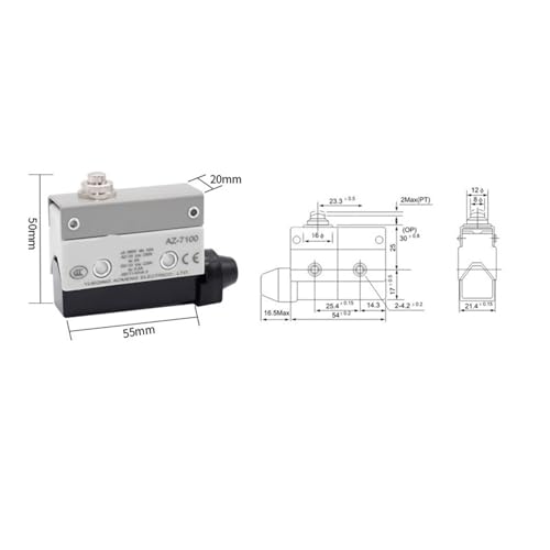 Interruptor de límite TZ-7141 con palanca de rodillo recto 10A 380V 5