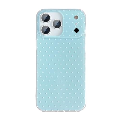 Étui iPhone 17 Pro pour femme design pois bleu chic