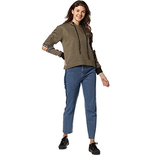 Image of Campus Sutra Women's Cotton Hooded Neck Sweatshirt