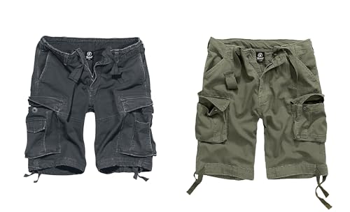 Prodotto 1: Pantaloncini cargo casual in stile vintage. Patta con cerniera.