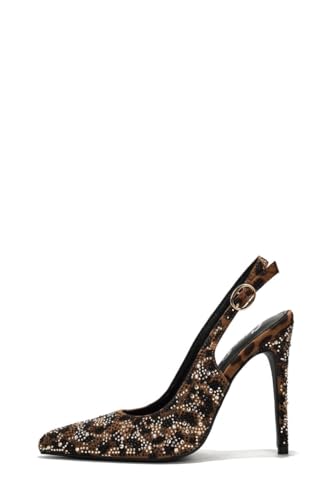 Cape Robbin Women's Angy Sling Back Rhinestone Emebellished Stiletto Heel Pointy Toe Pumps