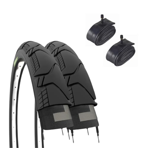 2 neumáticos 700 x 45 C (29 x 1,75) + cámaras de válvula America Demi Slick Gravel Adulto Trekking MTB híbrida