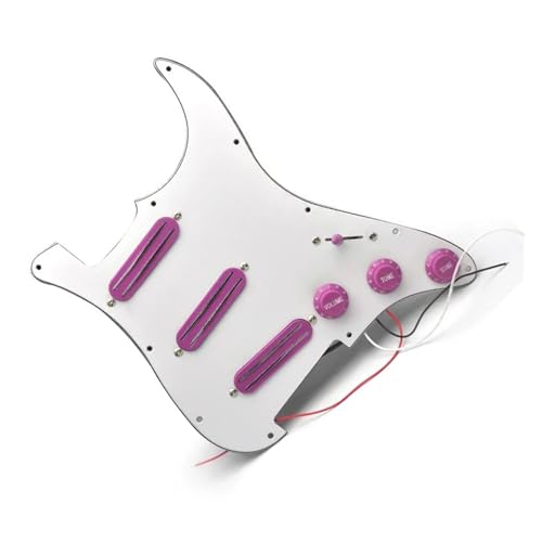 Pickguard pré-câblé SSS 3 mini humbuckers violet blanc pour le studio et la scène
