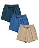 Sexy Basics - Paquete de 3 pantalones cortos deportivos para mujer, ropa activa, descanso, yoga, gimnasio, casual, Paquete...