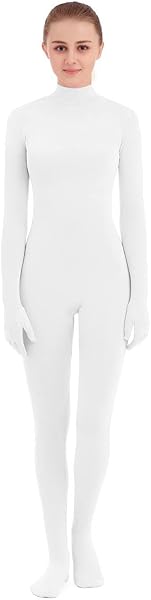 SUPRNOWA Full Body Unitard Turtleneck Spandex Footed/Footless Long Sleeve Unisex - 1