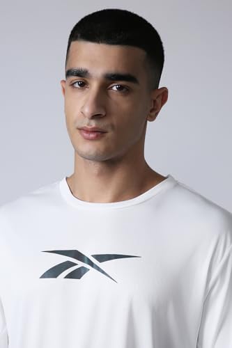 Image of Reebok Men's Polyester Gym T-Shirt - Moisture Wicking Sports T-Shirt for Men | Workout Running Training Tshirt for Men | Half Sleeve Active Tee