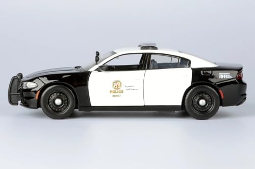 2023 Dodge Charger Pursuit Police Car LAPD (Los Angeles Police Department) Black and White Law Enforcement and Public Service Series 1/24 Diecast Model Car by Motormax image 5