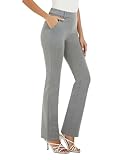 iChosy Women's Pull On Barely Bootcut Stretch Dress Pants Grey 12 Short