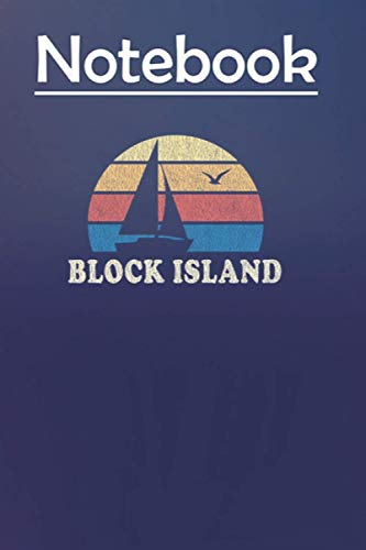Block Island RI Vintage Sailboat Composition Notebook 6 x 9 in, 100 Pages