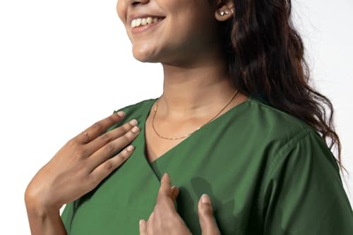 Image of Uniform Craft Women's 4 Pocket Scrub Suit Set | Medical Uniform | Cross V-Neck Poly Cotton | Short Sleeve Hospital Wear | Ideal for Doctors & Nurses (Olive Green, XL)
