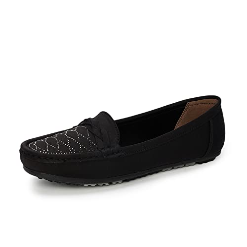 Image of Marc Loire Womens Soft Comfortable Anti Slip Flat Loafers for Casual & Office Wear