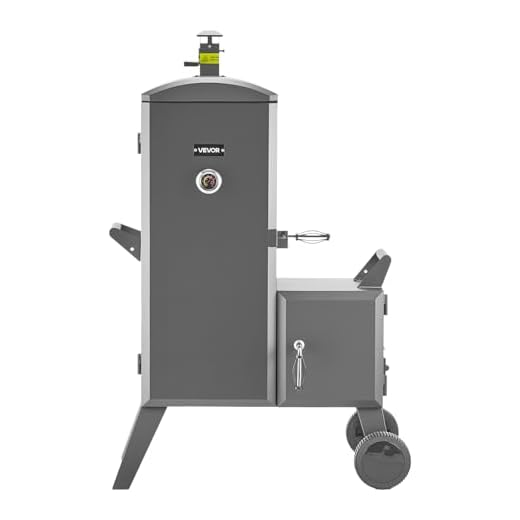 VEVOR Charcoal Offset Smoker, Heavy-Duty Steel BBQ Offset Smoker with Side Firebox, Movable Outdoor Barbecue Smokers with 6 Adjustable Grates, Thermometer & Air Vents for Backyard Patio Party Cooking
