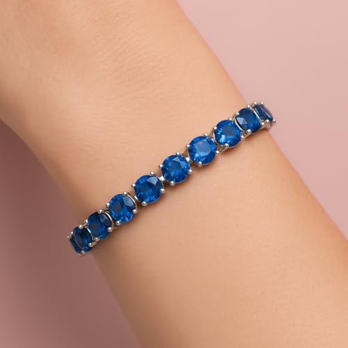 KEZEF Tennis Bracelet Women - 7mm Red Cubic Zirconia Silver Plated 7 Inch with Secure Clasp4