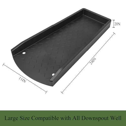 Image of Splash Block for Gutter Downspout Extensions, 24 inch Rainwater Extender, Thickened Gutter Splash Guard Drain Diverter