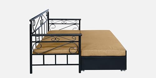 Image of 3 Seater Metal Sofa Cum Bed with Hydraulic Storage | Single Size Sofa Cuma Bed | 3 Seater Sofa Set, Metal Sofa Set for Living Room (Camel, Single Size (76 inch x 48 inch))