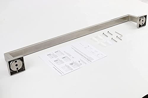 TocTen Bath Towel Rack - Square Base Thicken SUS304 Stainless Steel Towel Bar for Bathroom, Bathroom Accessories Towel Rod Heavy Duty Wall Mounted Towel Holder. (Brushed Nickel, 30) by TocTen - Used condition - Image 7