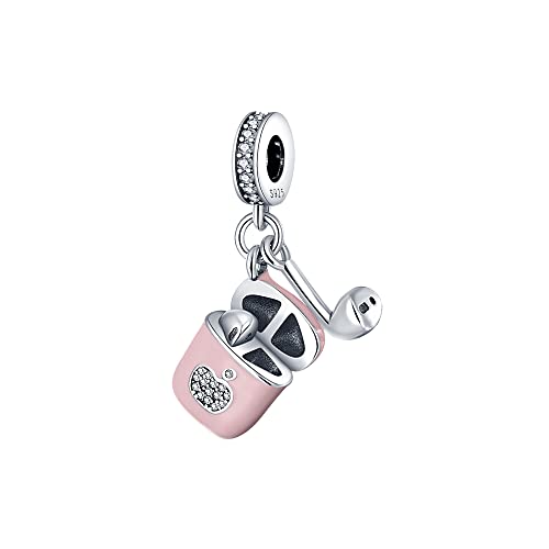 Pandach Bead Charm Ciondolo Argento Sterling 925 con Cubic Zirconia Pendenti per Pandora Braccialetti, Compatibile con Braccialetti e Collane europei