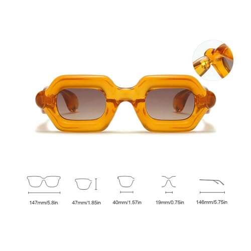 COTIA Cute Square Inflated Sunglasses for Women Men Trendy Chunky Sun Glasses Retro Thick Frame Hip Hop Y2K Funny Eyewear4