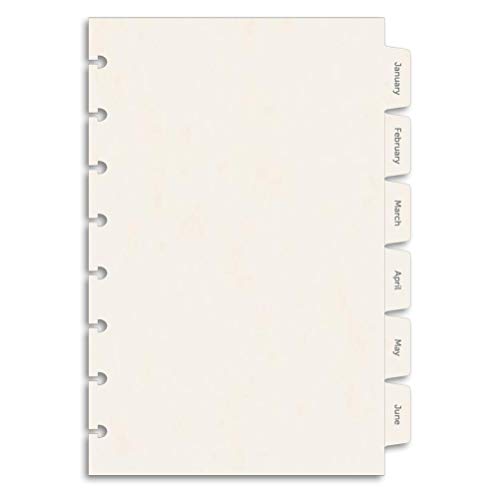 Eleven Discs Junior Monthly Tabs, January-December, Off-White Cardstock, Mylar Coated and Reinforced, Punched for Circa, Arc, TUL (Set of 12 Tabs) Eleven Discs Junior Monthly Tabs, January-December, Off-White Cardstock, Mylar Coated and Reinforced, Punched for Circa, Arc, TUL (Set of 12 Tabs)