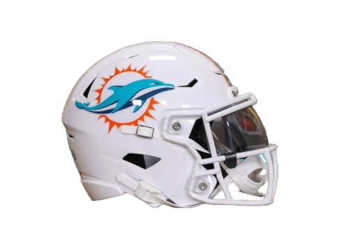 Dolphins Mid-Size SpeedFlex Helmet - with Free USA Flag Decal - Green Gridiron