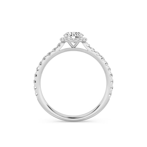 SAVEARTH DIAMONDS Halo Solitaire Engagement Rings For Women, 0.75 ctw to 2.50 ctw Lab Created Moissanite Promise Rings For Her 10K / 14K Solid Gold or 925 Sterling Silver | VVS1 Quality3