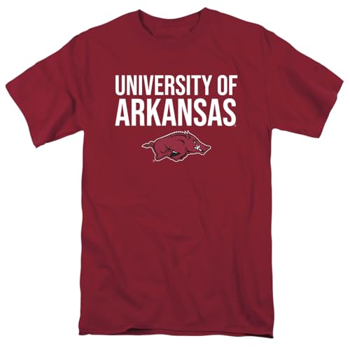 LOGOVISION University of Arkansas Stacked Unisex Adult T Shirt Garnet Medium