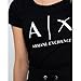 Armani Exchange Women's Scoop Neck Slim Fit Corporate Logo Tee, Black, Medium