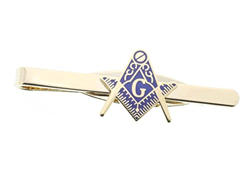 Masonic Blue Lodge Cut Out Shaped Compass & Square Tie Clip/Tie Bar Gold Color - Freemasons #TOP25