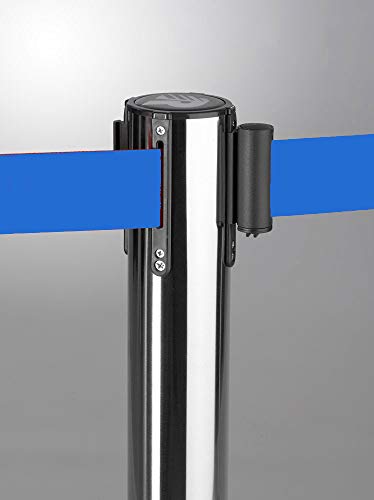 2-Stück-Set FLEXIBARRIER Personenleitsystem Absperrständer Krom -Ecoline- 2m Gurtlänge *blau*, Absperrständer, Absperrband, Absperrpfosten