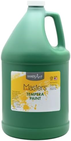 Handy Art Little Masters Tempera Paint, Green, Gallon 128 oz Bottle, Bright & Mixable, High Opacity, Washable Colors for Classroom, Students, Kids, Young Artists, Safe & Non-Toxic, Made in USA