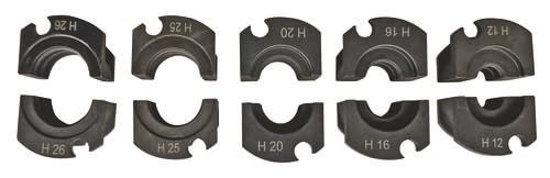 SOMATHERM FOR YOU - Lot de Mâchoires Profil H - Ø12-16-20-26-32 mm - Compatible avec Pince à Sertir - Noir - Pour Raccords Multicouche et PER