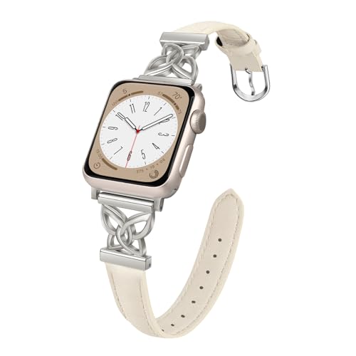 Bracelet Apple Watch en cuir avec boucle papillon ultra sécurisée