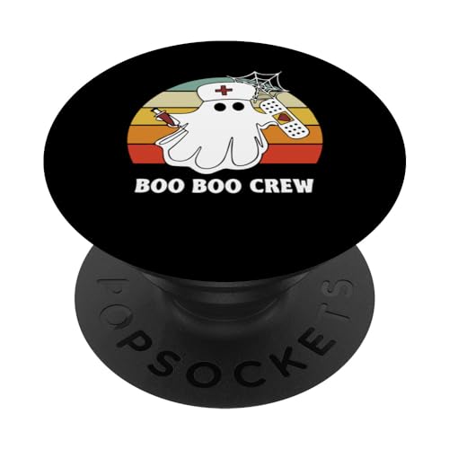 Retro Funny Nurse Ghost Boo Boo Crew Nurse - Enfermera de Halloween PopSockets PopGrip Intercambiable Retro Funny Nurse Ghost Boo Boo Crew Nurse - Enfermera de Halloween PopSockets PopGrip Intercambiable