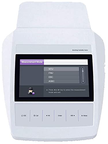 VTSYIQI Turbidity Meter Multiparameter Turbidimeter 7 Point Calibration with Turbidity Range 0~2000 NTU/FNU 0~500 EBC 0~9999 ASBC 4 PCS Calibration Solution