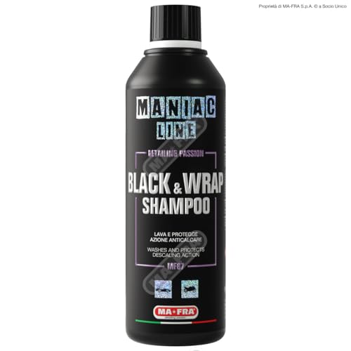 MANIAC LINE MAFRA Black and Wrap Shampoo | Finish Neutral Wash for Matte and Vinyl Wrapped Surfaces | High Lubricity for Safer Contact | Streak Free Rinse on Paint Film and PPF | 500 Milliliters