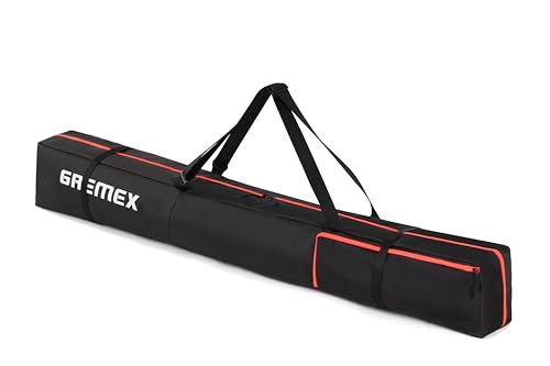 GREMEX Skitasche 160 cm - Skisack für 1 Paar Ski - wasserdichte leichte Tasche - Robuste Aufbewahrung für Alpinski und Skiausrüstung - Ergonomisches Ski Zubehör Kompakt