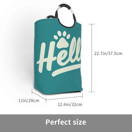 Panier à linge imperméable pliable Hello Word Paw avec poignées de transport robustes