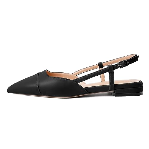 Soireelady Women's Slingback Flats, Closed Pointed Toe 2CM Ballet