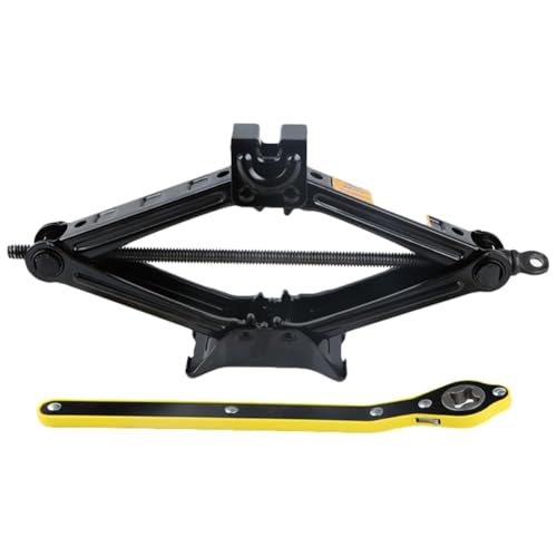 Haipky Kit de gato de tijera de 2 toneladas, herramienta de cambio de neumáticos con mango de trinquete, construcción de acero, diseño compacto para uso de emergencia, ideal para sedanes, SUV y