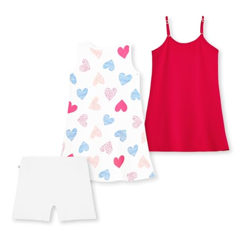 Image of YouGotPlanB Girls 100% Cotton A-Line Printed Dress | Above Knee Length Summer Frock | Soft & Breathable Casual Wear for Girls (Ages 3-14 Years)