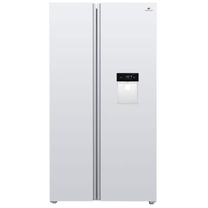 Continental Edison Réfrigérateur américain CERA505NFWD - 503 L - Total No Frost - Classe D - L92 x H177 cm - Blanc