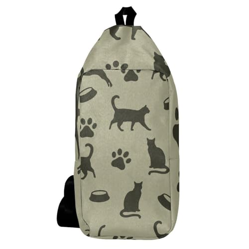 Sac à bandoulière voyage et randonnée avec silhouette de chat en version multicolore